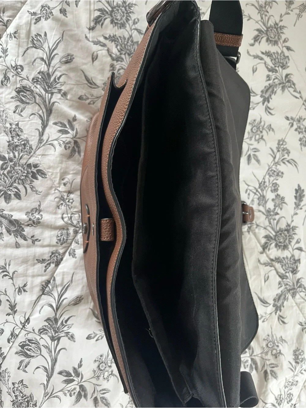 Coach Chestnut Brown Pebbled Leather Messenger Bag with Buckle